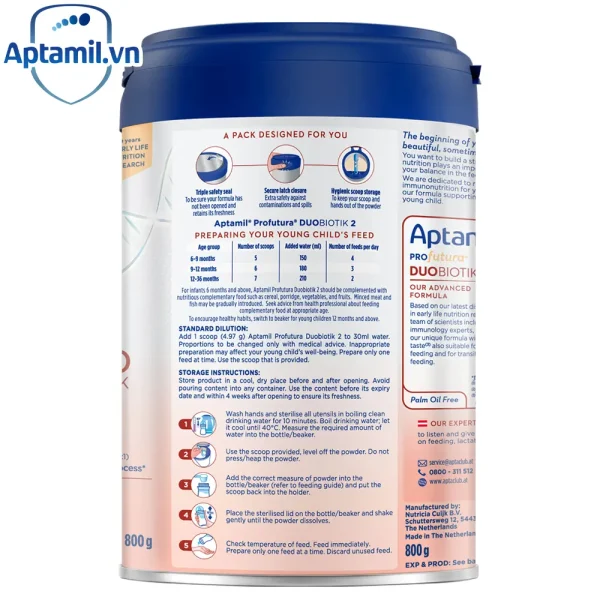 Aptamil hà lan số 2